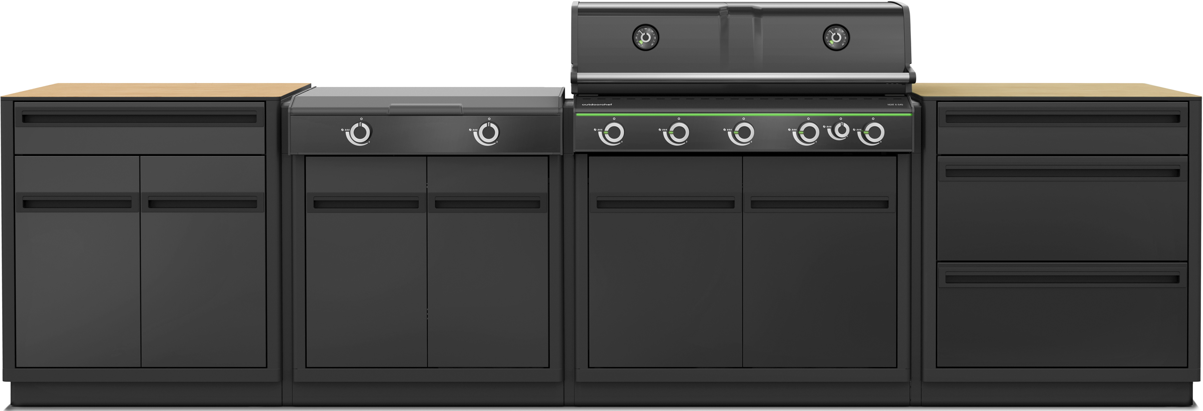 Outdoorchef Outdoorküche Heat X-515/245 HPL Arbeitsplatte in Holzoptik 30 mbar Outdoorchef Outdoorküche Heat X-515/245 HPL Arbeitsplatte in Holzoptik 30 mbar